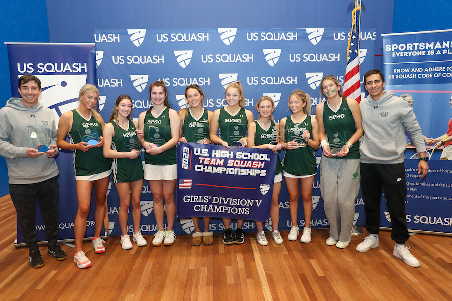 St Paul’s School GIRLS Team – 1st Place (with Coaches Eric Roberts & Mo El Sherif)